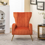 Armchair Modern Velvet Accent Chair, Channel Tufted Bedroom, Office or Living Room