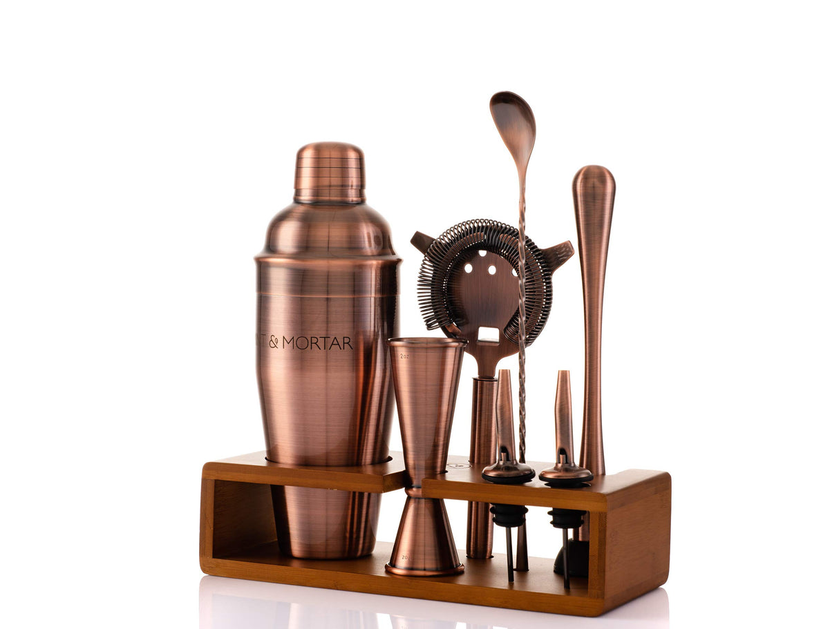 Cocktail Shaker Set, 7-Piece Bartender Kit with Stand, 24oz Martini Shaker Bottle Stainless