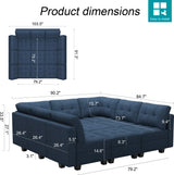 Modular Sectional Sleeper Sofa Couch with Storage Seat Reversible Modular Sofa Couch