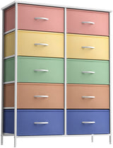 Kids Dresser with 10 Drawers - Storage Unit Organizer Chest for Clothes - Bedroom,