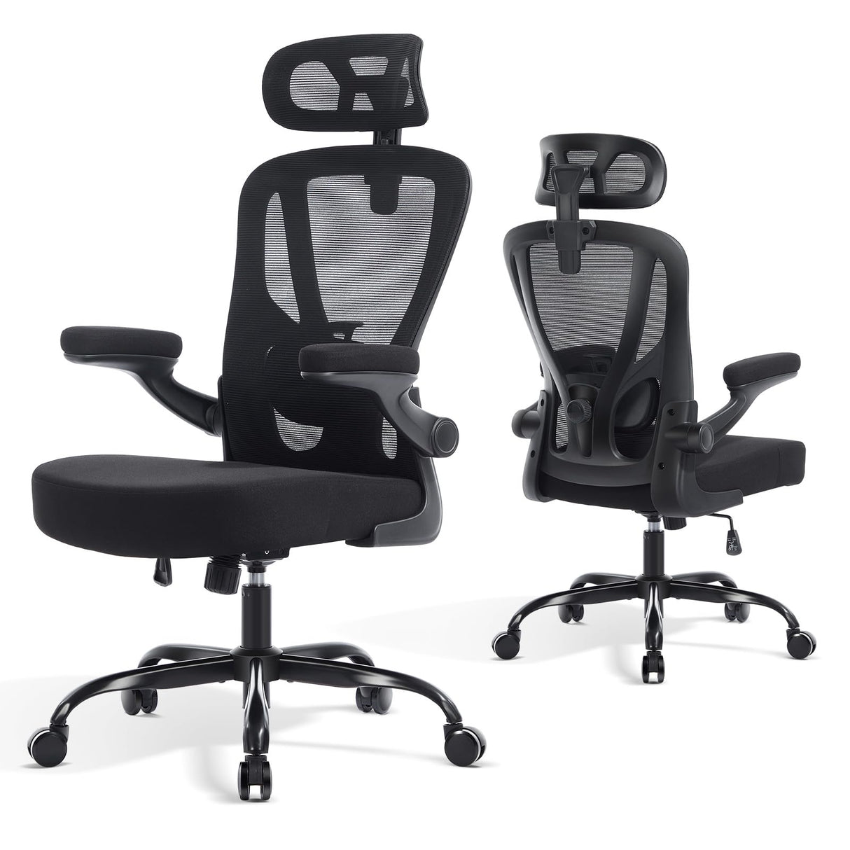 Ergonomic Office Chair with Lumbar Support and Adjustable Headrest