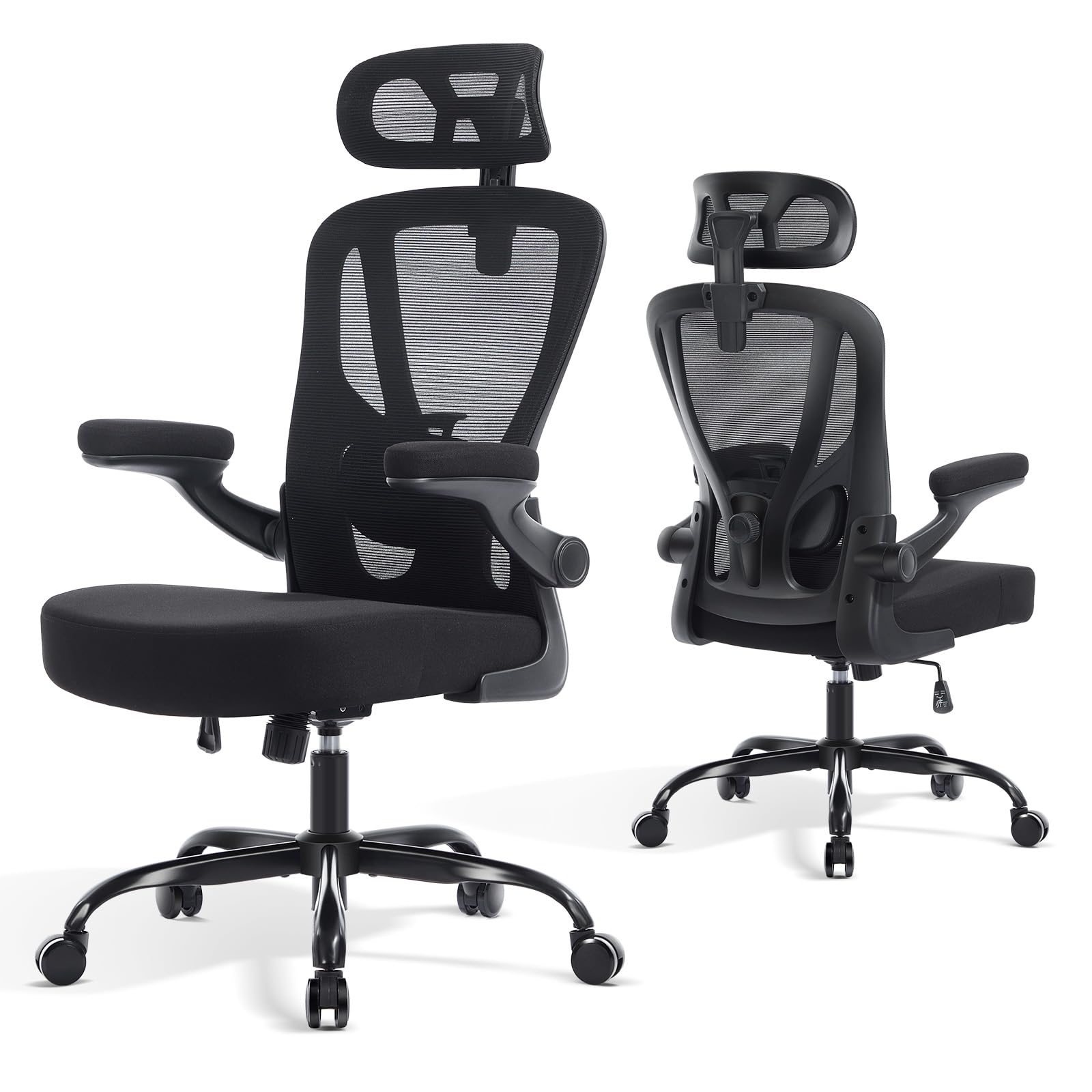Ergonomic Office Chair with Lumbar Support and Adjustable Headrest