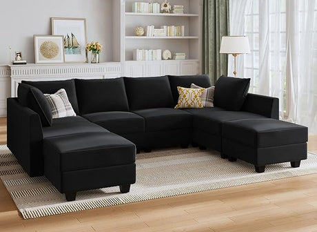 Modular Sectional Sofa with Ottoman Oversized U Shaped Couch with Reversible Chaise