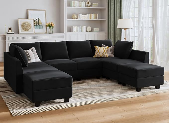 Modular Sectional Sleeper Sofa with Storage Seat Velvet Sectional Sofa with Chaise