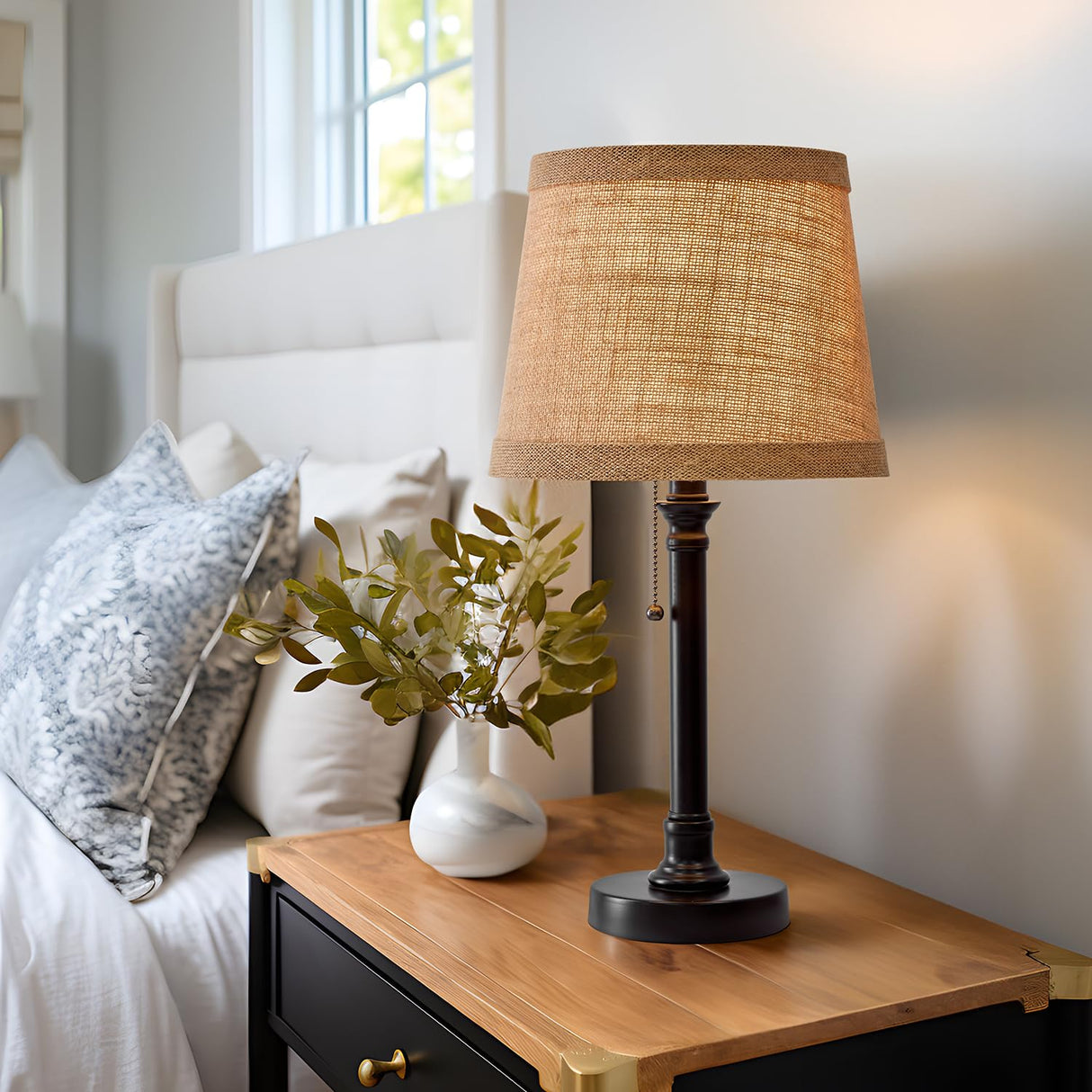 19.5" Small Table Lamp for Bedroom - Bedside Lamps for Nightstand