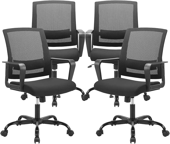 Ergonomic Office Desk Chair - Mesh Office Chair with Adjustable Lumbar Support