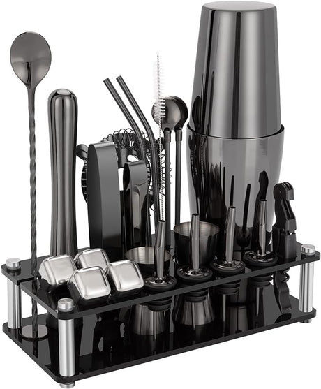 Cocktail Shaker Set, 23-Piece Boston Stainless Steel Bartender Kit