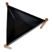 Sunnydaze 31-Inch Steel Wood-Burning Triangle Fire Pit/Side Table - Log Grate, Poker and Spark Screen - Copper Finish