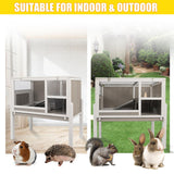 Rabbit Hutch Indoor and Outdoor Rabbit Cage 37 Inch Wide Wooden Hutch House