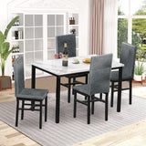 5 Piece Dining Table Set for 4, Kitchen Table and Chairs for 4, Dining Table Furniture Set