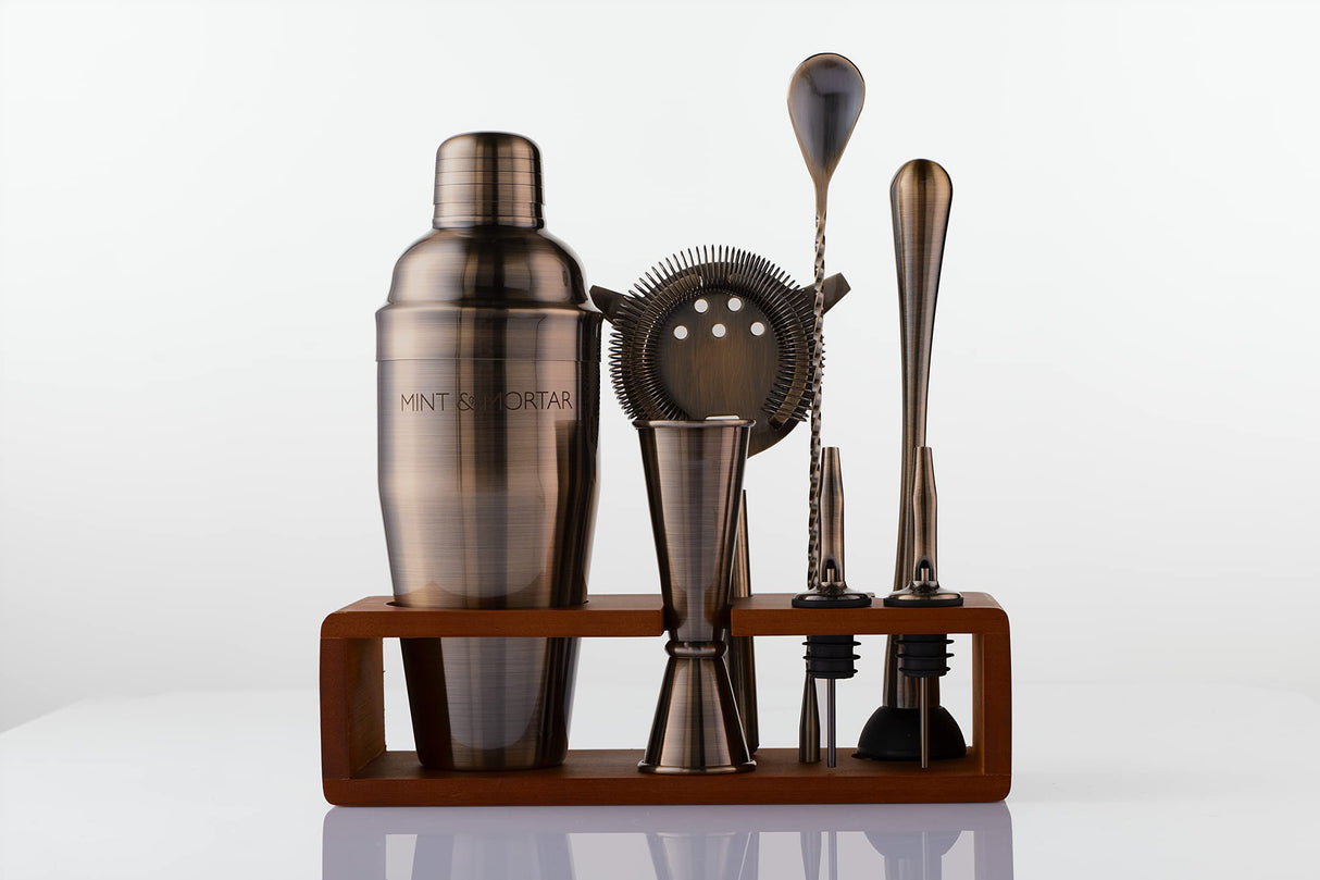 Cocktail Shaker Set, 7-Piece Bartender Kit with Stand