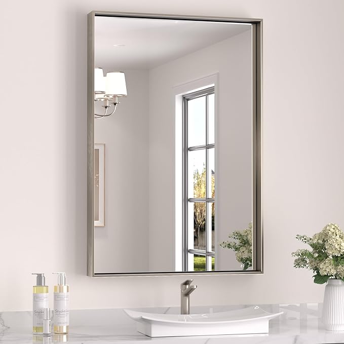 Black Bathroom Mirror  Rectangular Wall Mirror