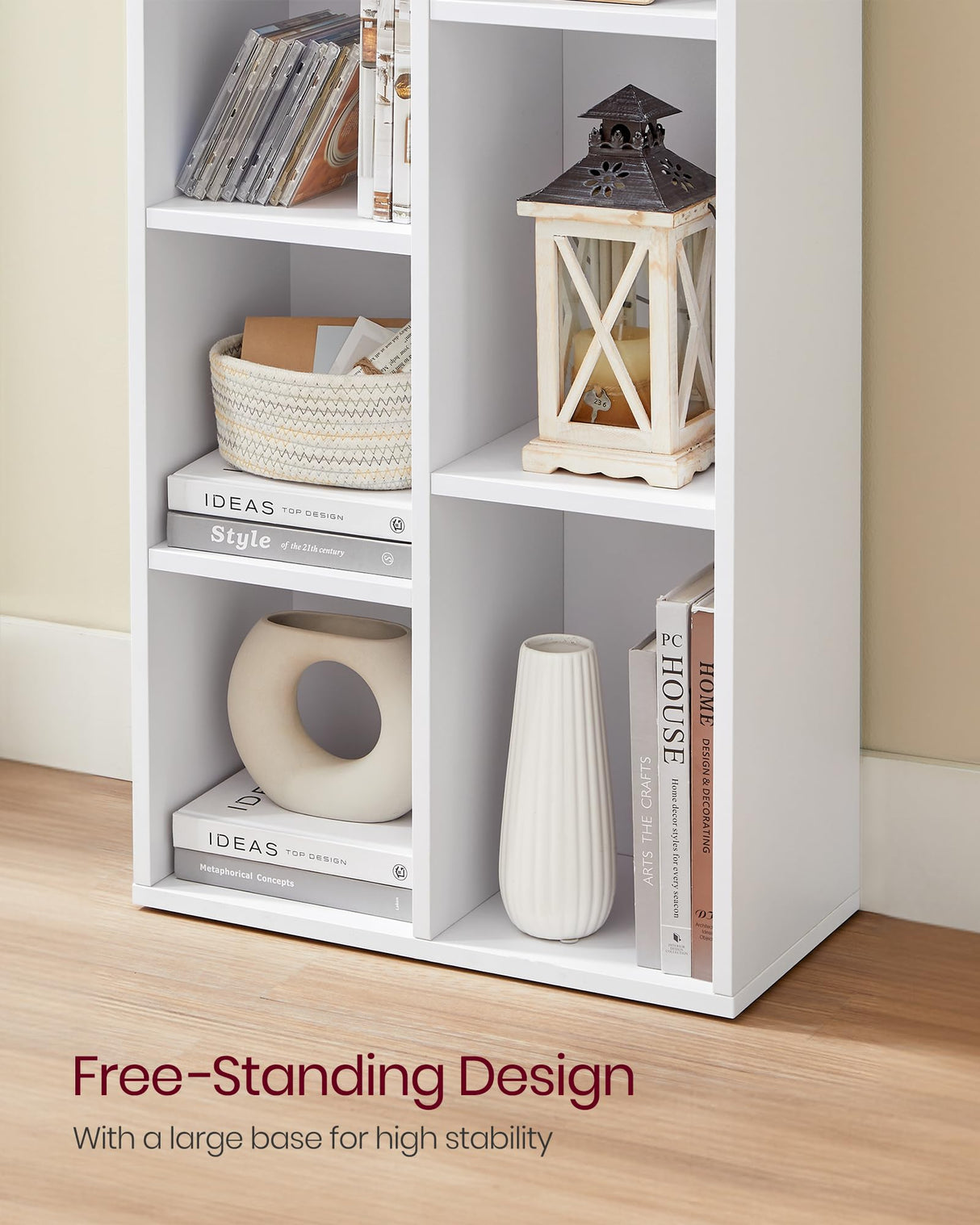 Bookcase, Bookshelf with 7 Compartments, Freestanding Shelves and Cube Organizer,