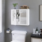 Bathroom Wall Cabinet, White Medicine Cabinet, Bamboo Hanging Storage Cupboard