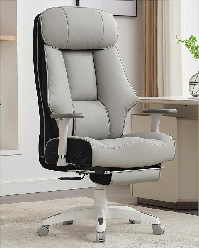 Big and Tall Office Chair 400lbs, Executive Office Chair with Foot Rest, High Back Office