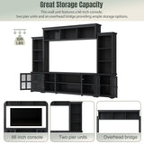 Modern Television Minimalism Style Entertainment Wall Unit with Bridge