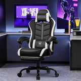 Ergonomic Gaming Chair with Footrest - Height Adjustable Reclining Office Chair