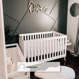 4-in-1 Convertible Baby Crib, Bianca White with Natural Legs