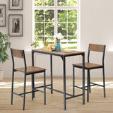 3 Piece Pub Table Set, Bar Table and Chairs Set of 2