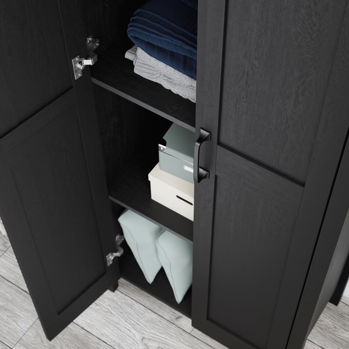 Tall Corner Cabinet, Bathroom Storage Cabinet with 2 Doors and 4 Adjustable Shelves