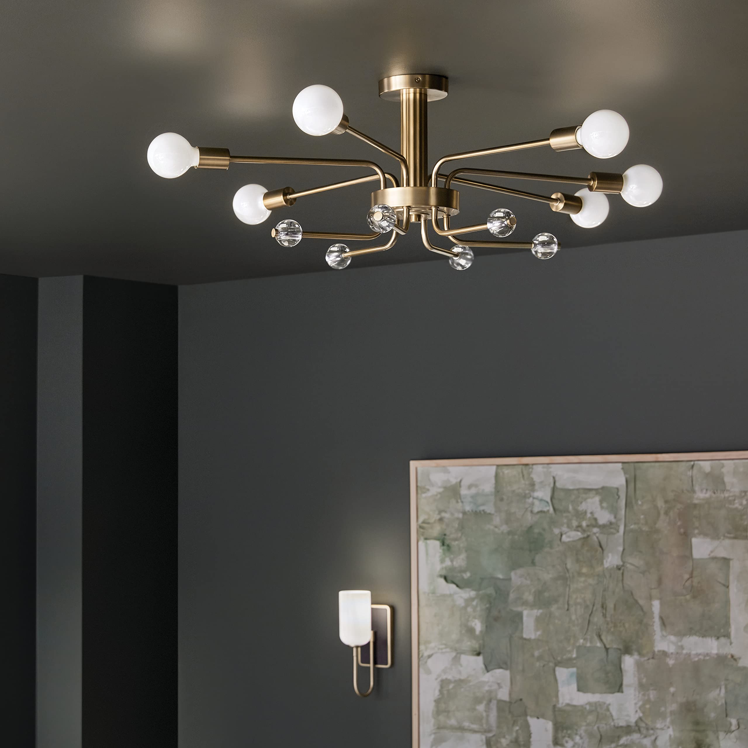 Ocala 52602CPZ Flush Mount 6- Light 41.25˝ with Clear Crystal in Champagne Bronze