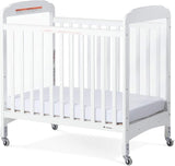 Serenity Compact Clearview Daycare Baby Crib, Fixed Side, Durable Wood Construction