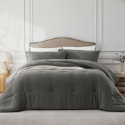 Queen Comforter Sets Grey,3PCS Soft Lightweight Breathable Bedding Comforter Sets for All Season,