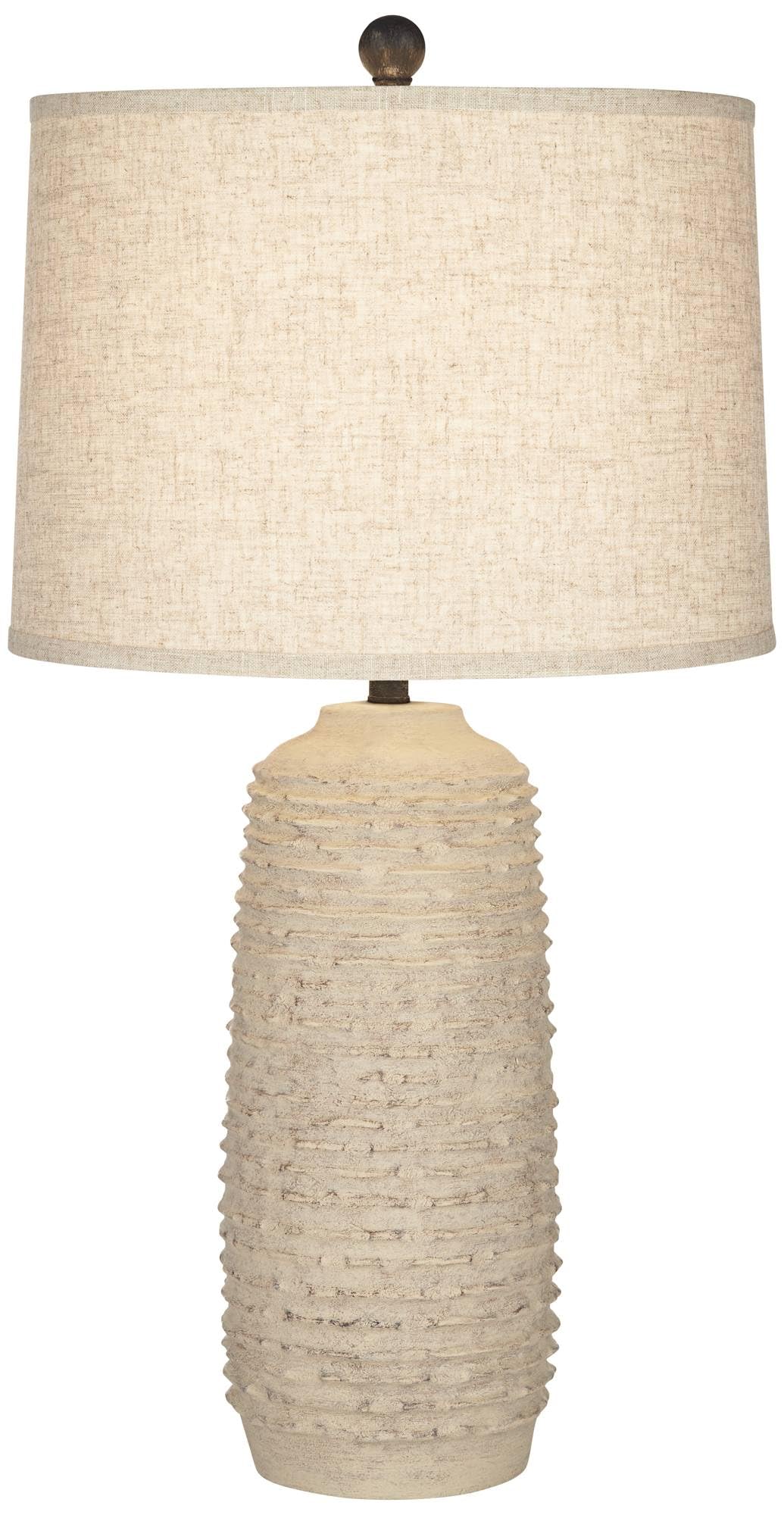 Mora 31" Coastal Farmhouse Table Lamp with Burlap Shade