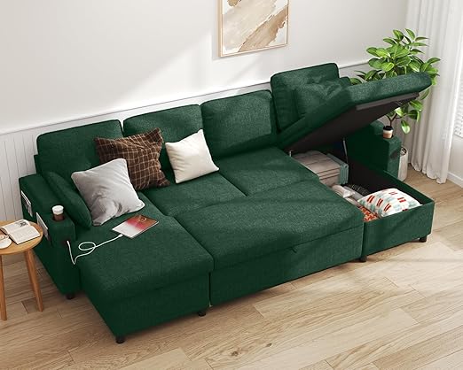 Sofa Bed Sleeper Pull Out 2 in 1 Sectional Sleeper Sofa Couches with Storage