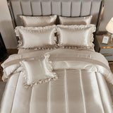 Comforter Set with Sheet Set Queen 8 Pieces Light Pink Bedding Set