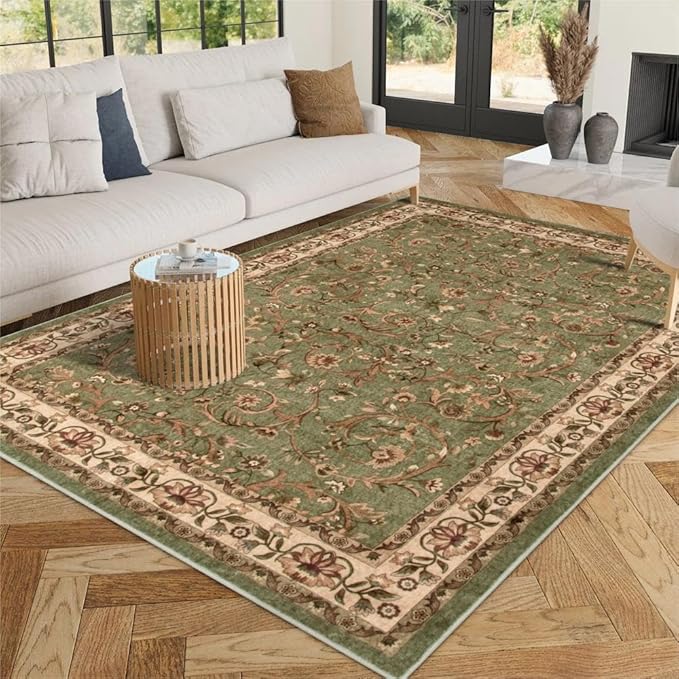 Machine Washable 5x7 Rug, Pink Rugs for Bedroom Girls, Soft Boho Floral Nursery Rug