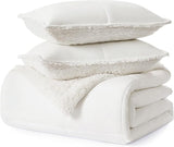 00520 Blissful King Comforter Set Reversible Fluffy All Season Comforter and Pillow Shams Easy Care Soft