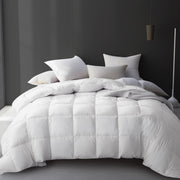 White Goose Feather Down Comforter King Size - 100% Cotton Duvet Insert