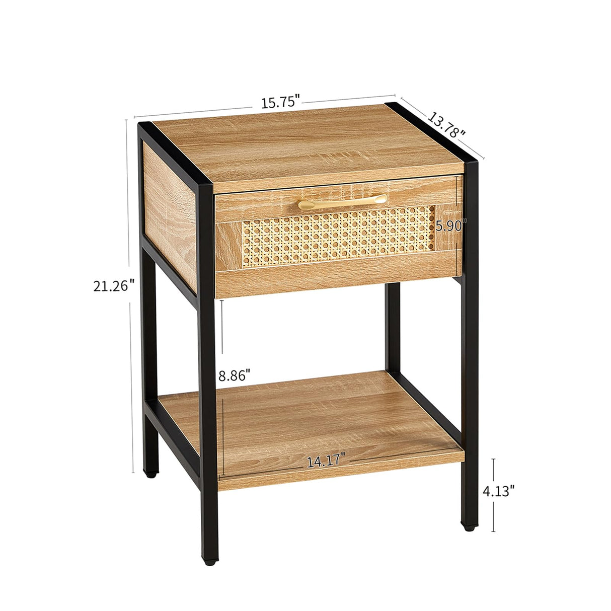 Modern Rattan Nightstand Set of 2 15.74 "L x 13.58 "W x 21.26 "H