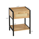 Modern Rattan Nightstand Set of 2 15.74 "L x 13.58 "W x 21.26 "H
