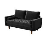 Womble Velvet Upholstered Living Room Diamond Tufted Chesterfield with Gleaming