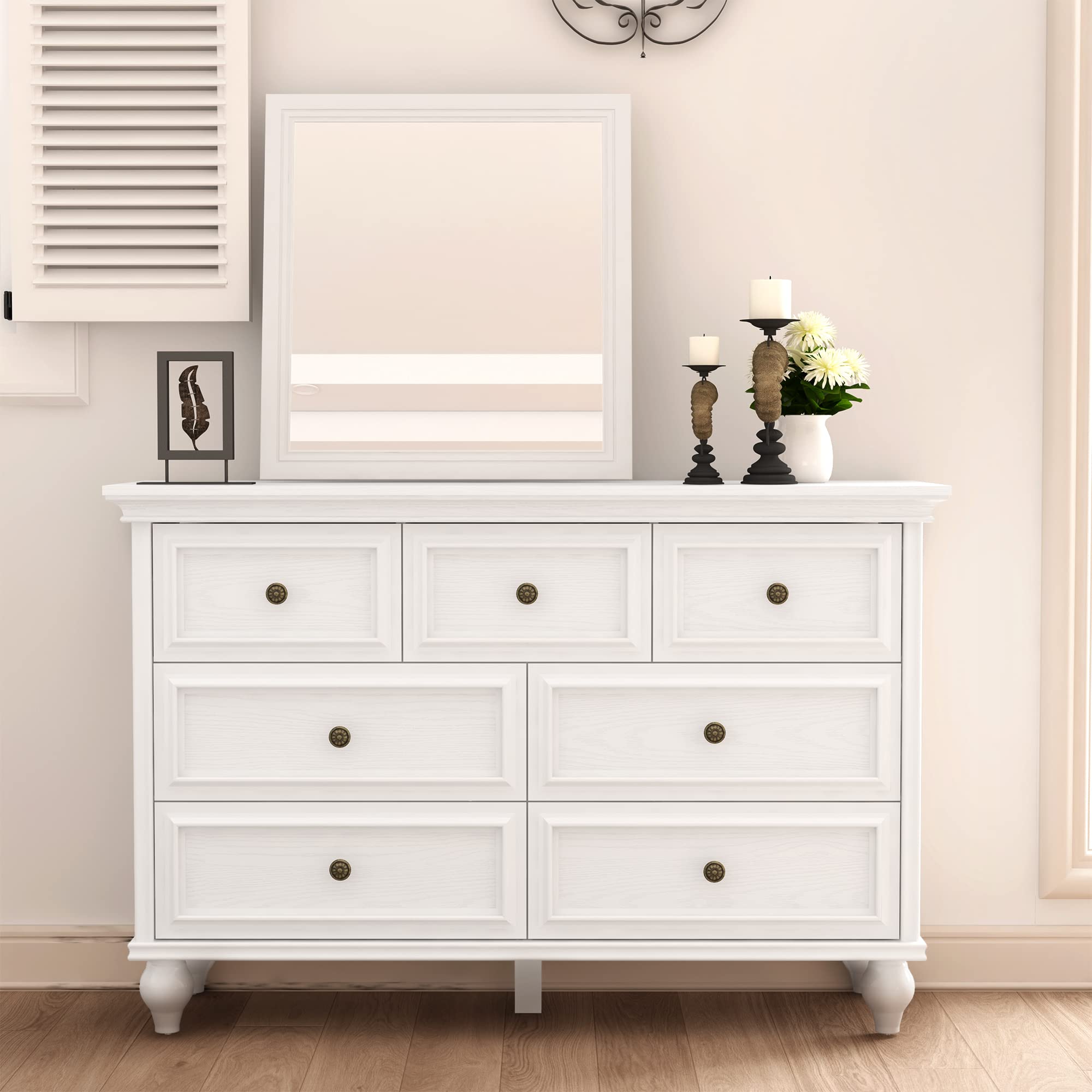 French Vintage Dresser for Bedroom with 7 Drawers, Vintage Design