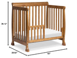 4-in-1 Convertible Mini Crib in Chestnut | Greenguard