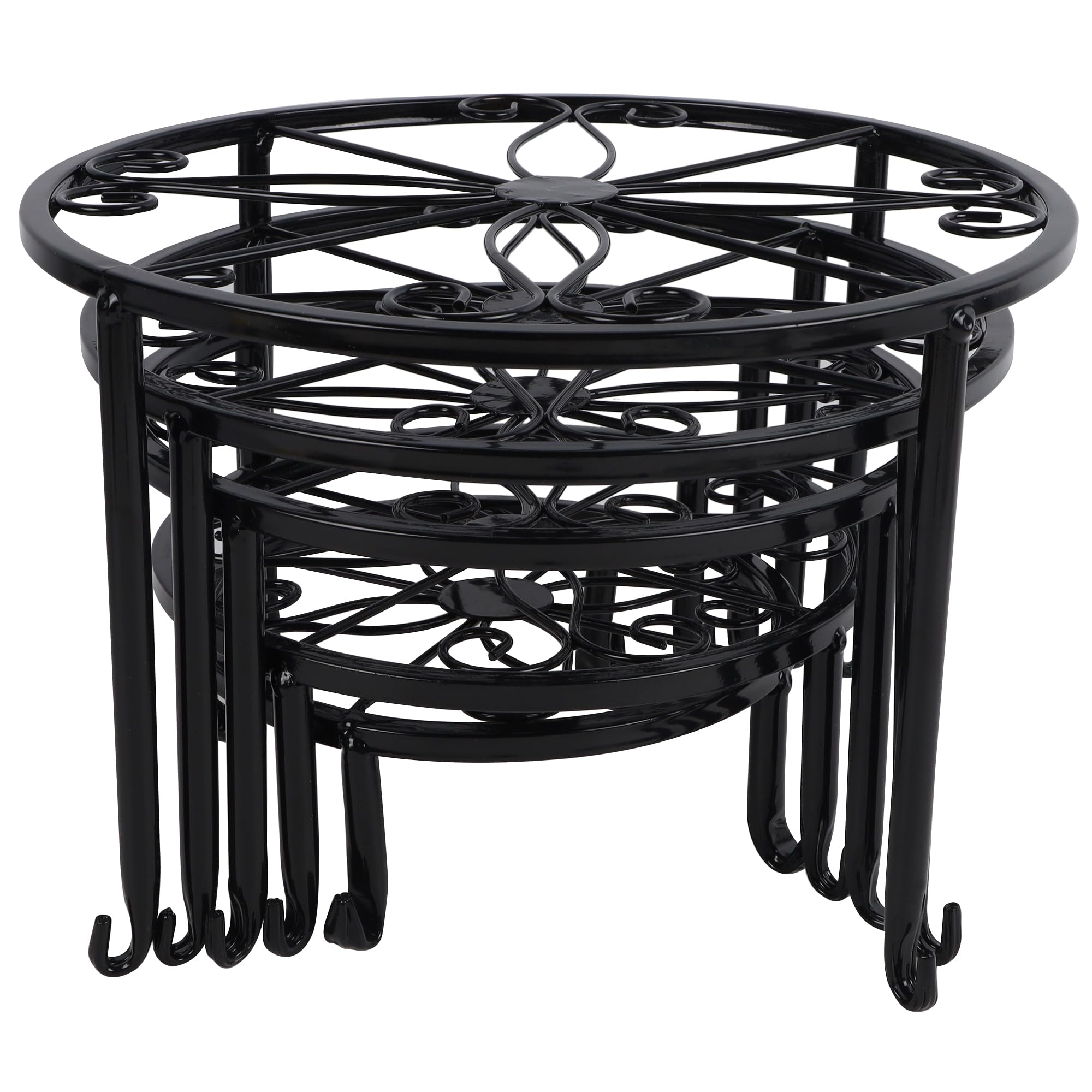 yosager Metal Plant Stands for Flower Pot, Heavy Duty Potted Holder, Indoor Outdoor Metal Rustproof Iron Garden Container Round Supports Rack for Planter