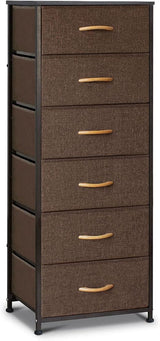 Dresser for Bedroom with 6 Drawers, Tall Dresser Vertical Storage Tower