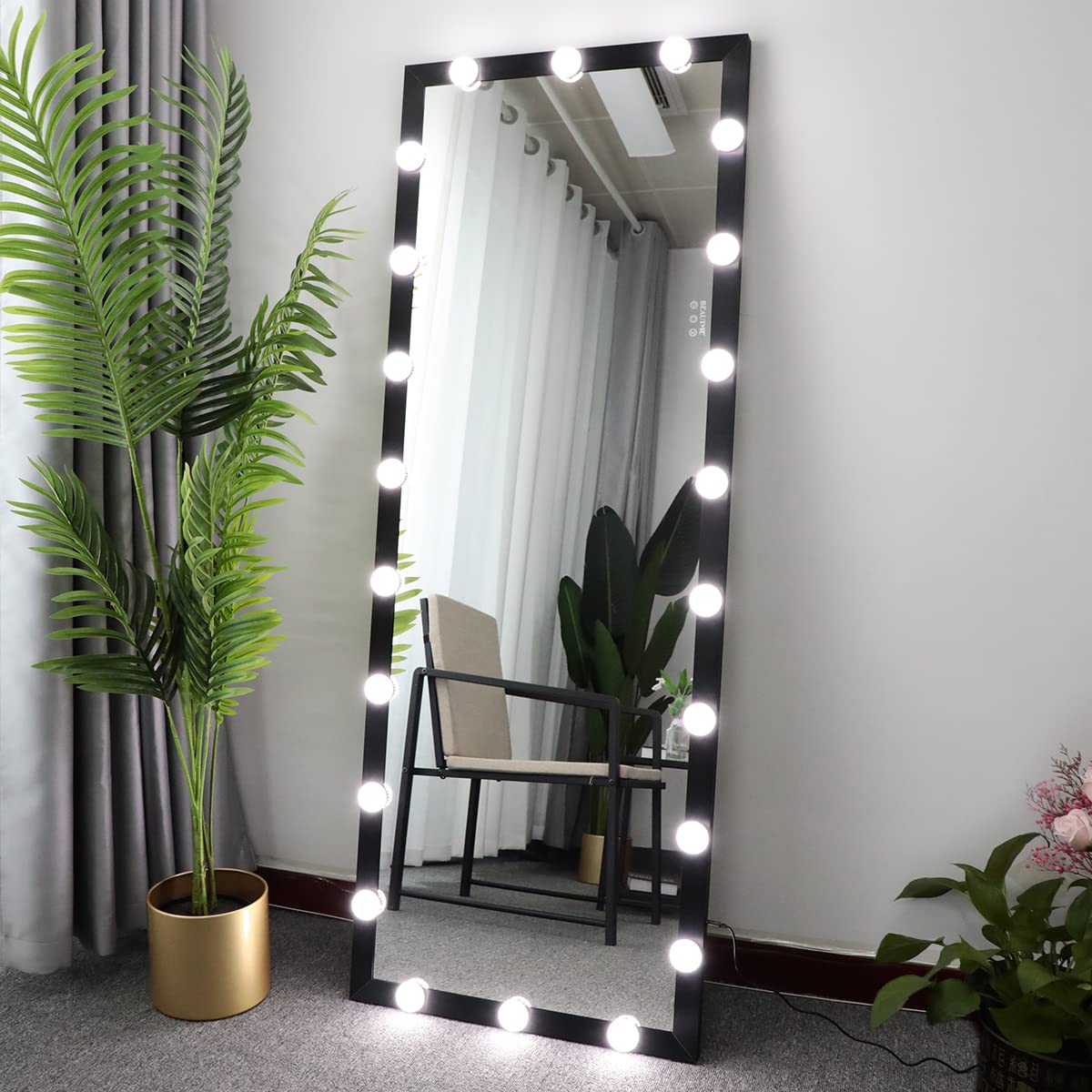 65" x 24" LED Full Length Mirror with Lights and Stand
