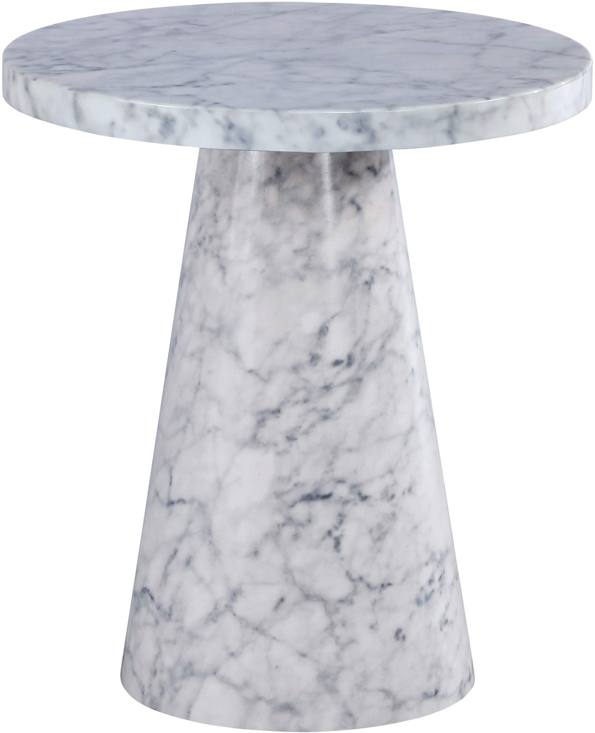 Omni Collection Modern | Contemporary Round Faux Marble End Table
