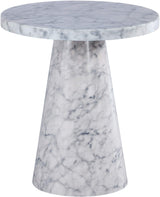 Omni Collection Modern | Contemporary Round Faux Marble End Table