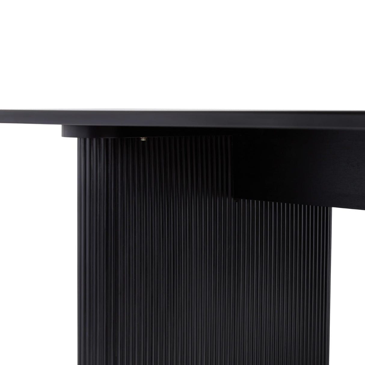 Modern Vertical Reeded Plinth-Base Dining Table, 68 Inch, Black