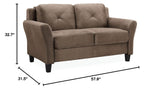 Solutions Harrington Loveseat Microfiber Brown