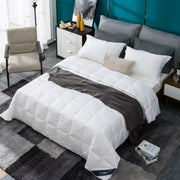 White Down Comforter/Blanket King Duvet Insert Lightweight Summer, Noiseless & Extra