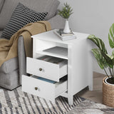 Modern Nightstands - Set of 2 White Night Stand for Bedroom, Bedside Table