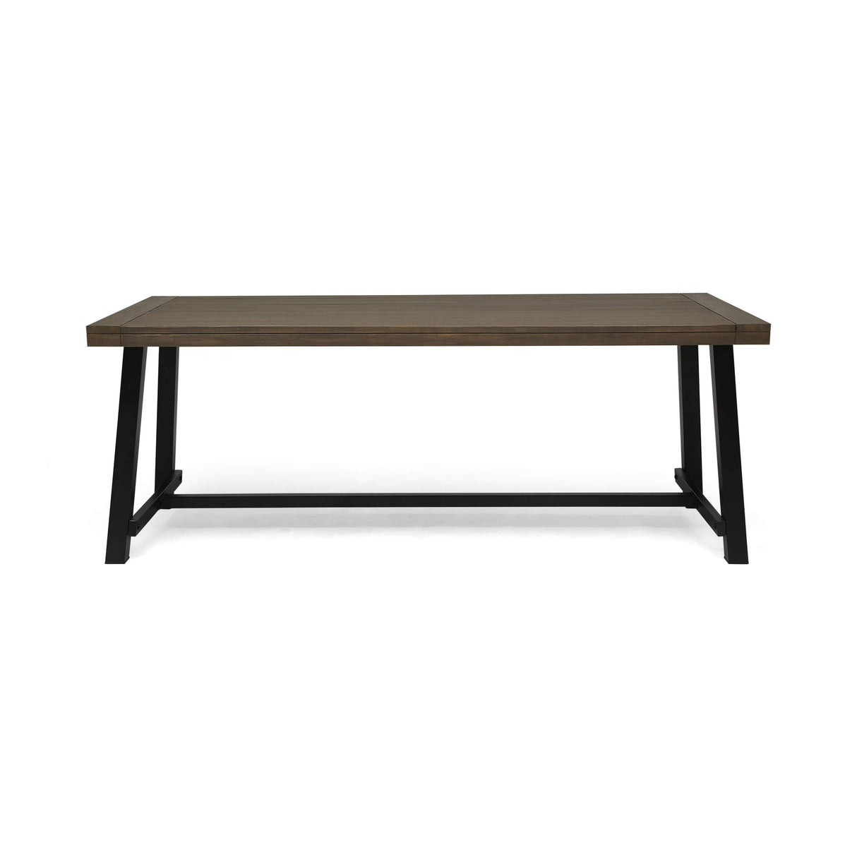 Beau Outdoor Eight Seater Wooden Dining Table, Gray and Black