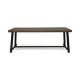 Beau Outdoor Eight Seater Wooden Dining Table, Gray and Black
