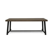 Beau Outdoor Eight Seater Wooden Dining Table, Gray and Black